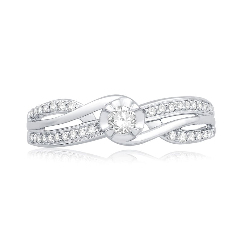 Diamond 1/3ctw. Crossover Promise Ring in Sterling Silver image number null